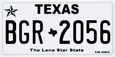 TX license plate BGR2056