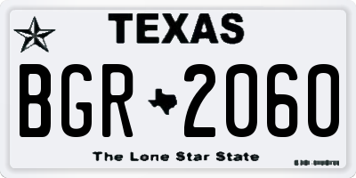 TX license plate BGR2060