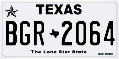 TX license plate BGR2064