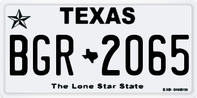 TX license plate BGR2065