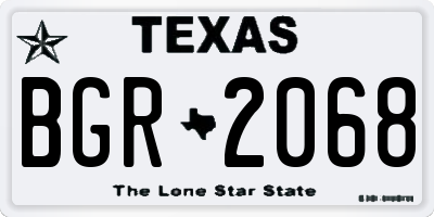 TX license plate BGR2068