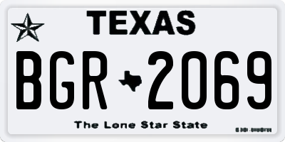 TX license plate BGR2069