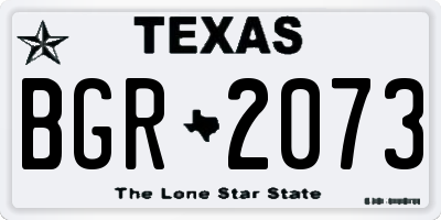 TX license plate BGR2073