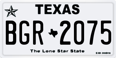 TX license plate BGR2075