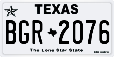 TX license plate BGR2076