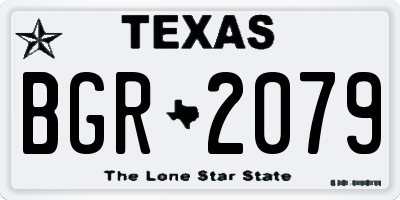 TX license plate BGR2079