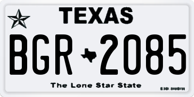 TX license plate BGR2085