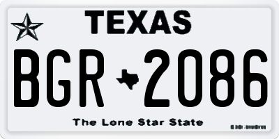 TX license plate BGR2086