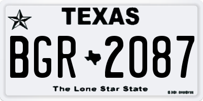 TX license plate BGR2087