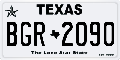 TX license plate BGR2090