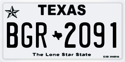 TX license plate BGR2091