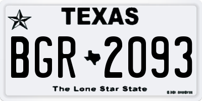 TX license plate BGR2093
