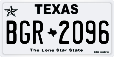 TX license plate BGR2096