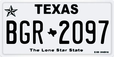 TX license plate BGR2097