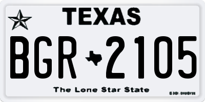 TX license plate BGR2105