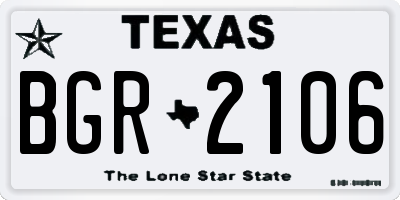 TX license plate BGR2106