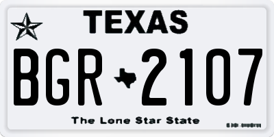 TX license plate BGR2107