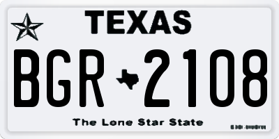 TX license plate BGR2108