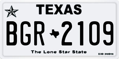 TX license plate BGR2109