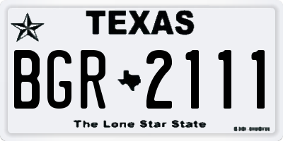 TX license plate BGR2111