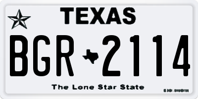 TX license plate BGR2114