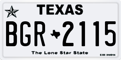 TX license plate BGR2115