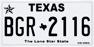 TX license plate BGR2116