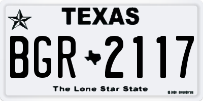 TX license plate BGR2117