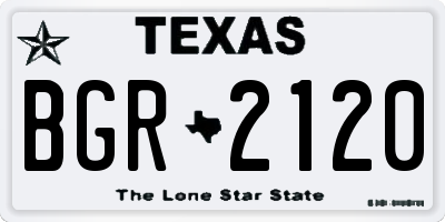 TX license plate BGR2120