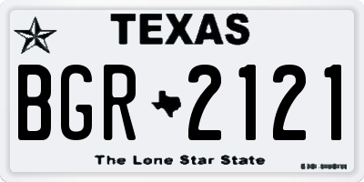 TX license plate BGR2121