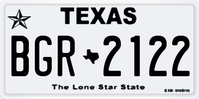 TX license plate BGR2122