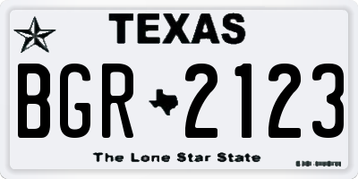 TX license plate BGR2123