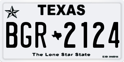 TX license plate BGR2124