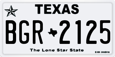 TX license plate BGR2125