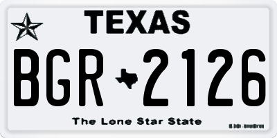 TX license plate BGR2126