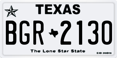 TX license plate BGR2130