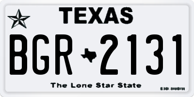 TX license plate BGR2131