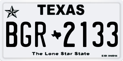 TX license plate BGR2133