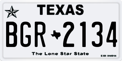 TX license plate BGR2134