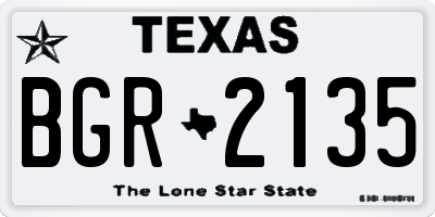 TX license plate BGR2135