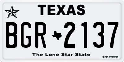 TX license plate BGR2137