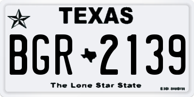 TX license plate BGR2139
