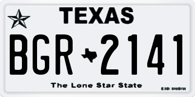TX license plate BGR2141