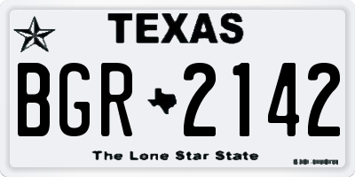 TX license plate BGR2142