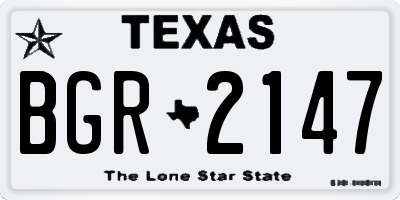 TX license plate BGR2147