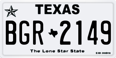 TX license plate BGR2149