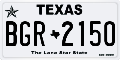 TX license plate BGR2150