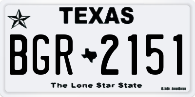 TX license plate BGR2151