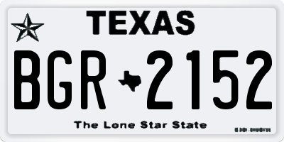 TX license plate BGR2152