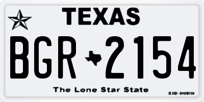 TX license plate BGR2154